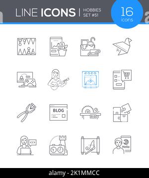 Hobbies and interest detailed line icons set in modern line icon style for  ui, ux, web, app design Stock Vector Image & Art - Alamy