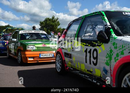 117 HUSSON Roland, Renault 5 GT Turbo, 119 MAHIEU Christophe, Peugeot 106 Rallye, lors de la finale de la coupe de France des Slaloms Lessay 2022, de 16 septembre à 18, 2022 sur le circuit de Lessay, à Fontaine-Lessay, France - photo André Ferreira / DPPI Banque D'Images