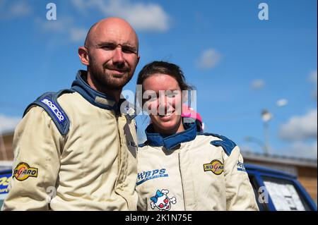 116 HUZET Mickael, Renault 5 GT Turbo, portrait, 316 MOULIA Amélie, Renault 5 GT Turbo, portrait de la finale de la coupe de France des Slaloms Lessay 2022, de 16 septembre à 18, 2022 sur le circuit de Lessay, à Fontaine-Lessay, France - photo André Ferreira / DPPI Banque D'Images