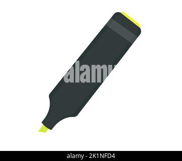 Jeu de marqueurs pour surligneurs, outil scolaire, design du logo des fournitures de bureau. Icône de glyphe de surligneur, signe plat pour le concept mobile et vecteur de conception Web. Illustration de Vecteur
