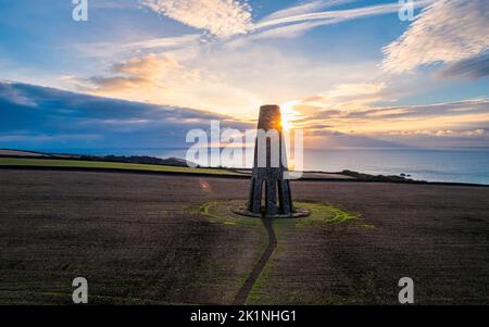 Lever de soleil au-dessus du jour d'un drone, Kingswear, Devon, Angleterre, Europe Banque D'Images