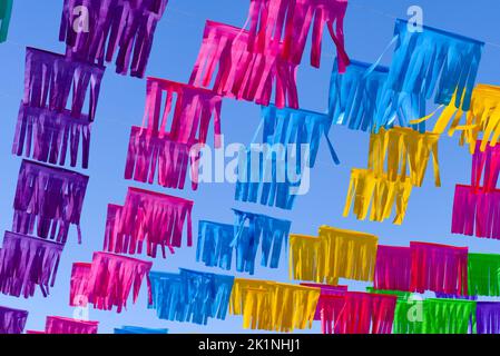 Papel picado décorations traditionnelles, Oaxaca Mexique Banque D'Images