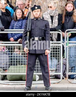 Westminster, Londres, Royaume-Uni. 19th septembre 2022. Gurkha au funéraire de la reine Elizabeth II Credit: Newspics UK London/Alay Live News Banque D'Images