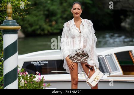 Venise, Italie. 03rd septembre 2022. Elodie est vu lors du Festival International du film de Venise 79th à Darsena Excelsior à Venise. Crédit : SOPA Images Limited/Alamy Live News Banque D'Images