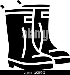 bottes de pluie automne glyphe icône illustration vectorielle Illustration de Vecteur