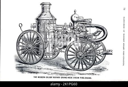 Silsby Rotary Crane-Neck Steam Fire-Engine du livre ' main-book of Modern Steam Fire-engines : y compris le fonctionnement, l'entretien et la gestion des centrales à vapeur et des pompes à incendie ' par Roper, Stephen Pulication date 1889 Publisher Philadelphie, Pa. : E. Meeks Banque D'Images