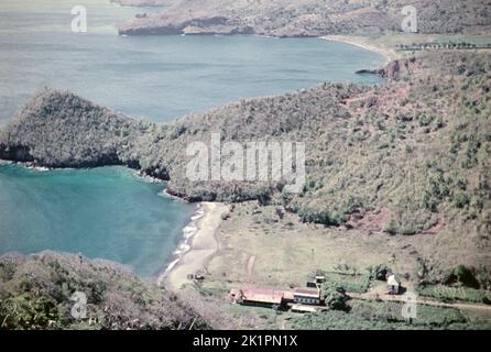 Clare Valley, vue de fort Charlotte, St Vincent, Windward Islands, West Indies 1962 - aujourd'hui le site de la marina d'Otley Hall Banque D'Images