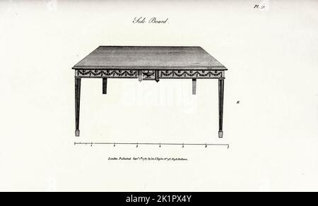 Panneau latéral du livre le guide du fabricant de l'armoire et du tapissier; ou, dépôt de dessins pour chaque article de mobilier ménager par A. Hepplewhite and Co Date de publication 1897 Banque D'Images