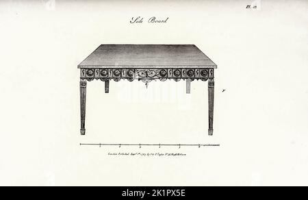 Panneau latéral du livre le guide du fabricant de l'armoire et du tapissier; ou, dépôt de dessins pour chaque article de mobilier ménager par A. Hepplewhite and Co Date de publication 1897 Banque D'Images