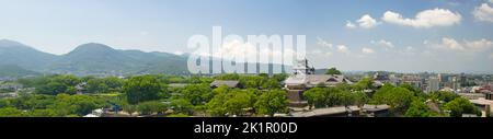 Château de Kumamoto, après les tremblements de terre de 2016 Kumamoto, préfecture de Kumamoto, Japon Banque D'Images