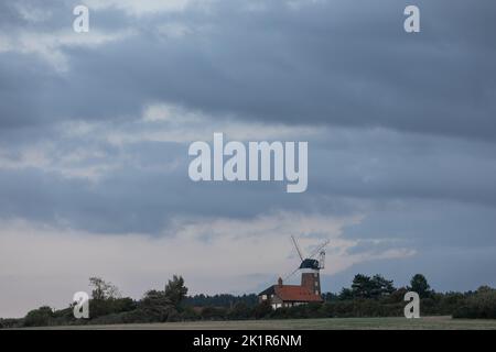 A windmill is pictured in Weybourne, Norfolk. UK during Bank Holiday Monday 19th September 2022. Stock Photo