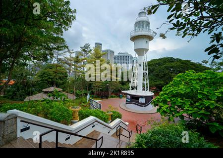 Fort Canning Lighthouse situé dans Raffles Garden sur fort Canning Hill. Singapour Banque D'Images