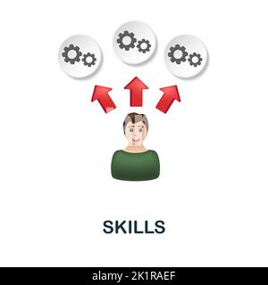 Icône compétences. 3d illustration de la collection productivité personnelle. Icône Creative Skills 3D pour la conception Web, les modèles, les infographies et plus encore Illustration de Vecteur