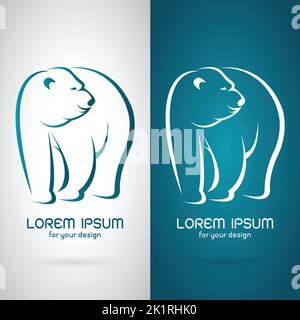 Image vectorielle du motif ours sur fond blanc et bleu, logo, symbole. Illustration vectorielle superposée facile à modifier. Animaux sauvages. Illustration de Vecteur