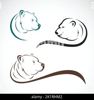 Groupe de conception de tête d'ours sur fond blanc., animaux sauvages. Illustration vectorielle superposée facile à modifier. Illustration de Vecteur