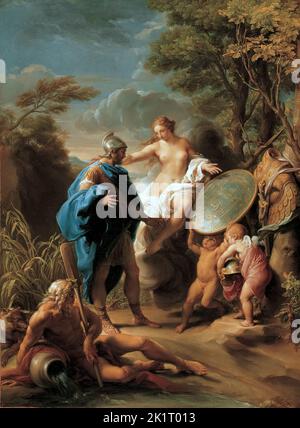 Vénus présentant Aeneas avec Armure forgée par Vulcan. Musée : Musée du Liechtenstein. Auteur: Pompeo Girolamo Batoni. Banque D'Images