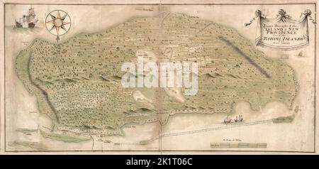 Carte de l'île de New Providence une des îles des Bahamas dans les Antilles. Musée : COLLECTION PRIVÉE. Auteur: Maître anonyme. Banque D'Images