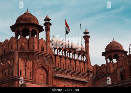 L'ancien fort Rouge (Lal Qila) Delhi - site du patrimoine mondial Banque D'Images