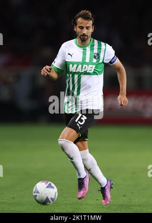 Turin, Italie, 17th septembre 2022. Gianmarco Ferrari de US Sassuolo pendant le match de la série A au Stadio Grande Torino, Turin. Le crédit photo devrait se lire: Jonathan Moscrop / Sportimage Banque D'Images