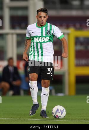 Turin, Italie, 17th septembre 2022. Luca d'Andrea de US Sassuolo pendant la série Un match au Stadio Grande Torino, Turin. Le crédit photo devrait se lire: Jonathan Moscrop / Sportimage Banque D'Images