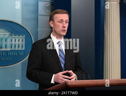 Washington, États-Unis. 20th septembre 2022. Jake Sullivan, conseiller à la sécurité nationale des États-Unis, s'adresse aux médias lors du briefing de presse quotidien dans la salle Brady de la Maison Blanche, à Washington, DC, mardi, 20 septembre 2022. Photo de Ron Sachs/UPI crédit: UPI/Alay Live News Banque D'Images