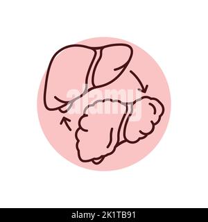 Icône de la ligne de couleur de greffe du foie.Maladies humaines.Pictogramme pour page Web, application mobile, Promo. Illustration de Vecteur