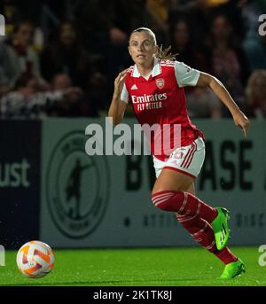 Londres, Royaume-Uni. 20th septembre 2022. Noelle Maritz (16 Arsenal) en action pendant le match de qualification de la Ligue des champions des femmes de l'UEFA 2 entre Arsenal et Ajax à Meadow Park à Londres, en Angleterre. (James Whitehead/SPP) crédit: SPP Sport Press photo. /Alamy Live News Banque D'Images