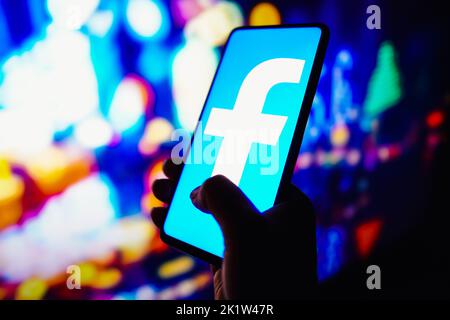 Brésil. 20th septembre 2022. Dans cette illustration, le logo Facebook affiché sur un smartphone. (Photo de Rafael Henrique/SOPA Images/Sipa USA) crédit: SIPA USA/Alay Live News Banque D'Images