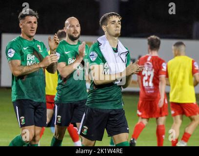 Shamrock Park, Portatown, comté d'Armagh, Irlande du Nord, Royaume-Uni. 26 août 2022. Danske Bank Premiership – Portatown / Glentoran. Footballeur de la Ligue irlandaise, joueur de Glentoran Jay Donnelly (9) en action pendant le match de la Danske Bank Irish League. Banque D'Images