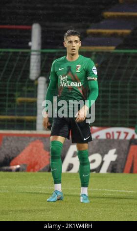 The Oval, Belfast, Irlande du Nord, Royaume-Uni. 06 septembre 2022. Toals County Antrim Shield – Glentoran 1 Lisburn Distillery 0. Footballeur de la Ligue irlandaise, joueur de Glentoran Jay Donnelly (9) en action. Banque D'Images