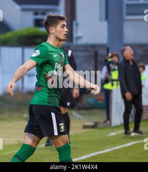 Shamrock Park, Portatown, comté d'Armagh, Irlande du Nord, Royaume-Uni. 26 août 2022. Danske Bank Premiership – Portatown / Glentoran. Footballeur de la Ligue irlandaise, joueur de Glentoran Jay Donnelly (9) en action pendant le match de la Danske Bank Irish League. Banque D'Images