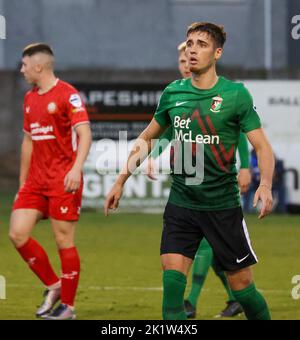 Shamrock Park, Portatown, comté d'Armagh, Irlande du Nord, Royaume-Uni. 26 août 2022. Danske Bank Premiership – Portatown / Glentoran. Footballeur de la Ligue irlandaise, joueur de Glentoran Jay Donnelly (9) en action pendant le match de la Danske Bank Irish League. Banque D'Images