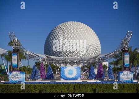 Ethe Spaceship Earth Dome au pcot Center, Orlando, Floride, États-Unis. Banque D'Images