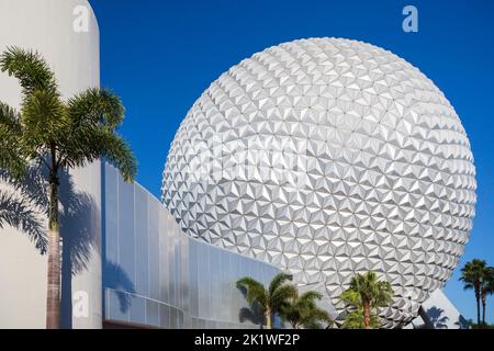 Ethe Spaceship Earth Dome au pcot Center, Orlando, Floride, États-Unis. Banque D'Images
