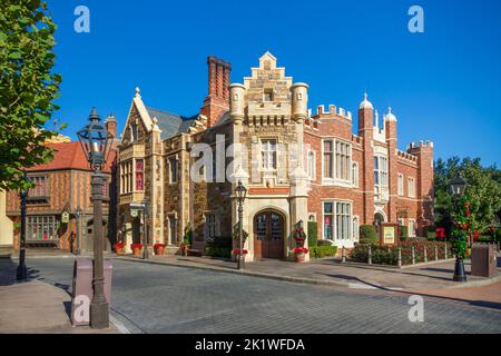 Exposition de Grande-Bretagne à Epcot Center, Orlando, Floride, États-Unis. Banque D'Images
