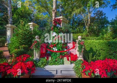 Une exposition de décoration de Noël à Epcot Center, Orlando, Floride, États-Unis. Banque D'Images