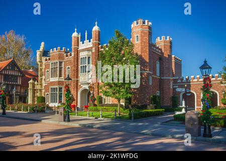 Exposition de Grande-Bretagne à Epcot Center, Orlando, Floride, États-Unis. Banque D'Images