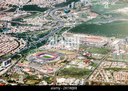 Une vue aérienne du stade Corregidora à Queretaro Mexique avec copyspace Banque D'Images