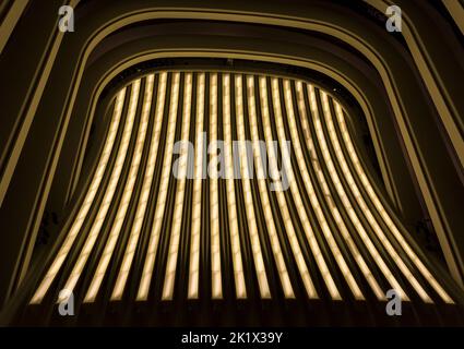 Détails intérieurs de El Palau des Arts Reina Sofia, Opéra, à la Cité des Arts et des Sciences de Valence, Espagne en septembre Banque D'Images