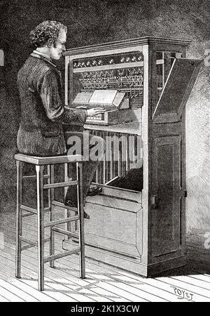 L'instrument de musique codonophone conçu pour imiter le son des cloches utilisées dans le ballet de Gastinel Reve à l'Opéra de Paris en 1890, en France. Ancienne illustration gravée du 19th siècle de la nature 1890 Banque D'Images