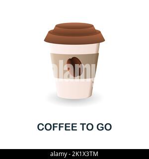 Icône café à emporter. 3d illustration de la collection de café. Icône Creative Coffee To Go 3D pour la conception Web, les modèles, les infographies et bien plus encore Illustration de Vecteur