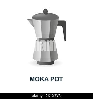 Icône Moka Pot. 3d illustration de la collection de café. Icône Creative Moka Pot 3D pour la conception web, les modèles, les infographies et plus encore Illustration de Vecteur