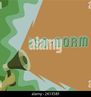 Affiche présentant la norme ISO. Concept d'affaires norme acceptée ou une façon de faire les choses les plus en se montrant d'accord Banque D'Images