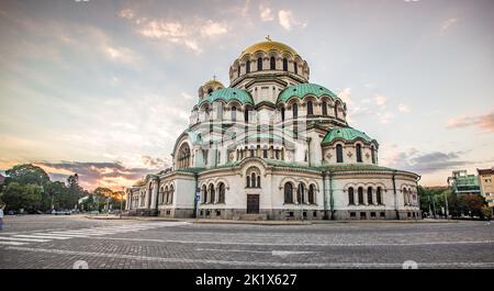 Une belle photo de la cathédrale Saint Alexandre Nevsky à Sofia, Bulgarie Banque D'Images