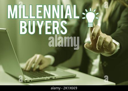 Légende du texte présentant les BuyersType de consommateurs intéressés par les produits tendance. Internet concept Type de consommateurs qui sont Banque D'Images