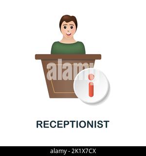 Icône réceptionniste. 3d illustration de la collection de la direction de l'entreprise. Creative Receptionist 3D icon pour la conception web, les modèles, les infographies et plus encore Illustration de Vecteur