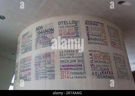 Détails intérieurs de El Palau des Arts Reina Sofia, Opéra, à la Cité des Arts et des Sciences de Valence, Espagne en septembre Banque D'Images