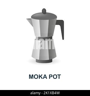 Icône Moka Pot. 3d illustration de la collection de café. Icône Creative Moka Pot 3D pour la conception web, les modèles, les infographies et plus encore. Illustration de Vecteur