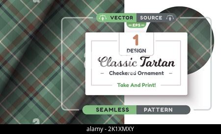 Motif militaire Tartan sans couture, texture militaire, tissu écossais à carreaux Illustration de Vecteur