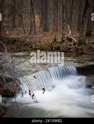 Une photo verticale des magnifiques chutes de Burden dans la forêt nationale de Shawnee, États-Unis Banque D'Images